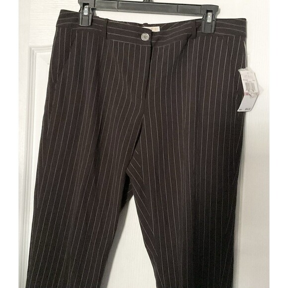 Michael Kors Women's Dress Pinstripe Pants Size 10, Black - Picture 2 of 6